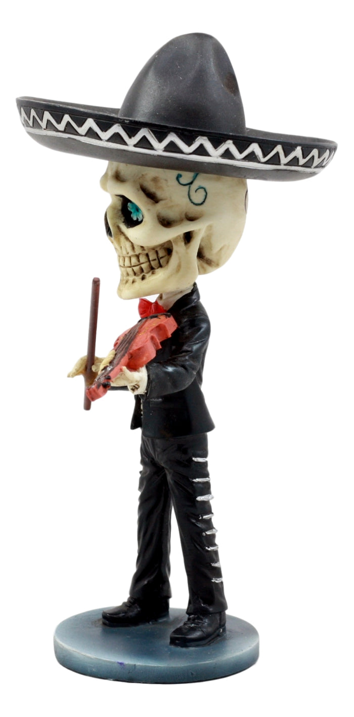 Ebros Gift Ebros Mariachi Violin Player Bobblehead Figurine Day Of The Dead 6.5"H Figurine