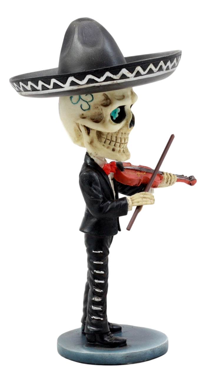 Ebros Gift Ebros Mariachi Violin Player Bobblehead Figurine Day Of The Dead 6.5"H Figurine