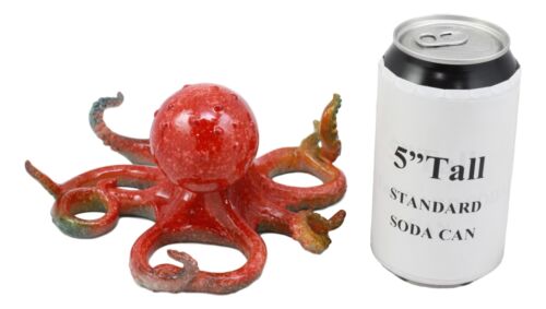 Ebros Gift Ebros Marine Life Nautical Red Octopus Figurine 6"L Kraken Sea Monster Octopus Statue