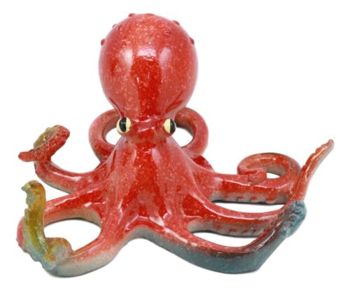ebros gift Ebros Marine Life Nautical Red Octopus Figurine 6"L Kraken Sea Monster Octopus Statue
