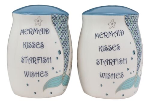 Ebros Gift Ebros Marine Mermaid Kisses Starfish Wishes Ceramic Salt And Pepper Shakers Set