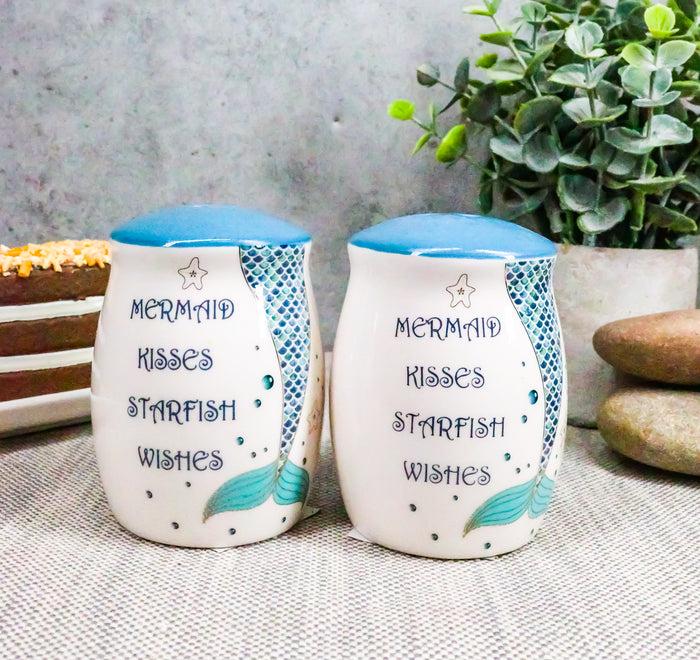 Ebros Gift Ebros Marine Mermaid Kisses Starfish Wishes Ceramic Salt And Pepper Shakers Set