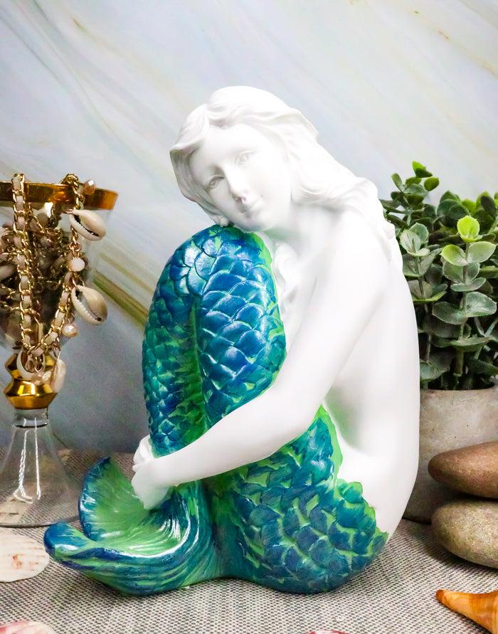 Ebros Gift Ebros Marine Ocean Lovesick Mermaid With Blue Green Ombre Tail Sitting Statue