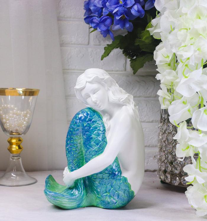 Ebros Gift Ebros Marine Ocean Lovesick Mermaid With Blue Green Ombre Tail Sitting Statue