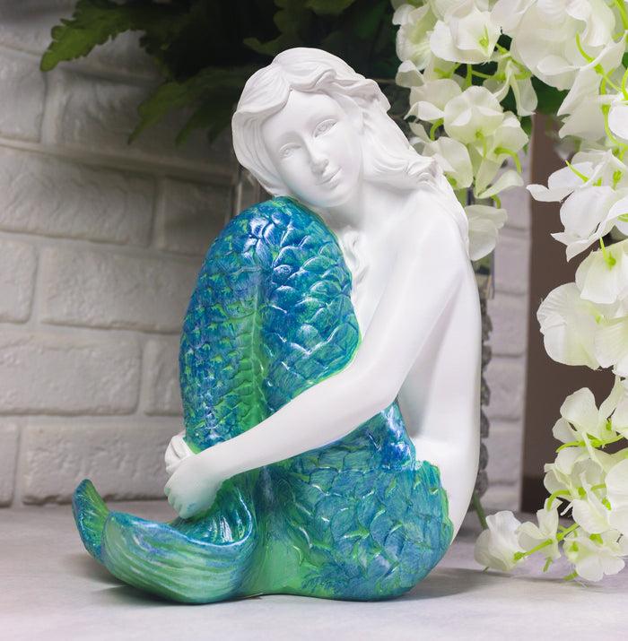 ebros gift Ebros Marine Ocean Lovesick Mermaid With Blue Green Ombre Tail Sitting Statue