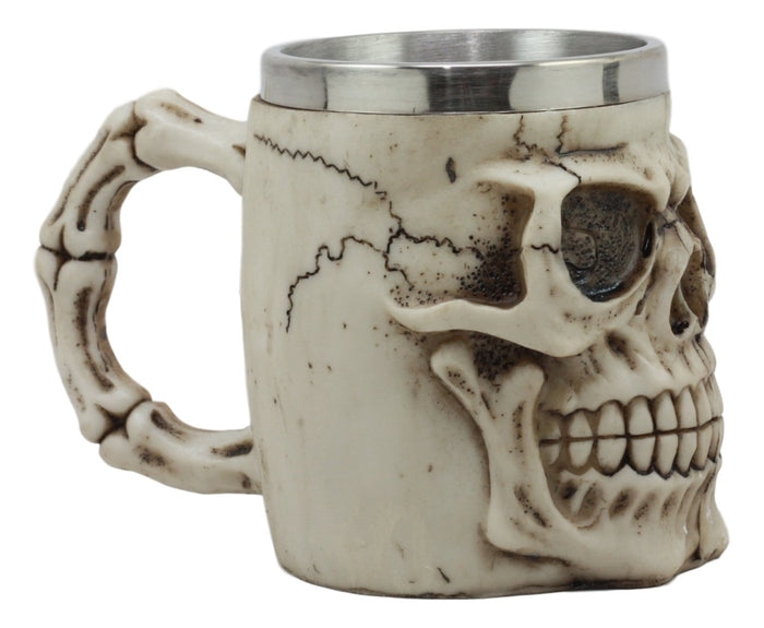 Ebros Gift Ebros Mars Roswell Alien Skull Coffee Mug Zorg ET Skeleton Resin Drinking Cup With Stainless Steel Rim Interior