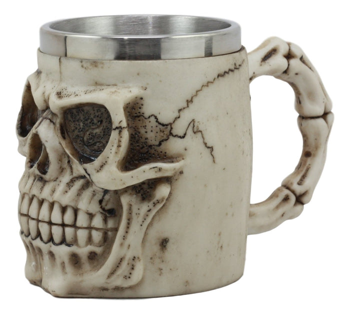 Ebros Gift Ebros Mars Roswell Alien Skull Coffee Mug Zorg ET Skeleton Resin Drinking Cup With Stainless Steel Rim Interior