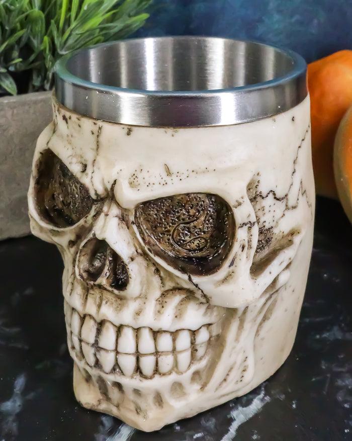ebros gift Ebros Mars Roswell Alien Skull Coffee Mug Zorg ET Skeleton Resin Drinking Cup With Stainless Steel Rim Interior