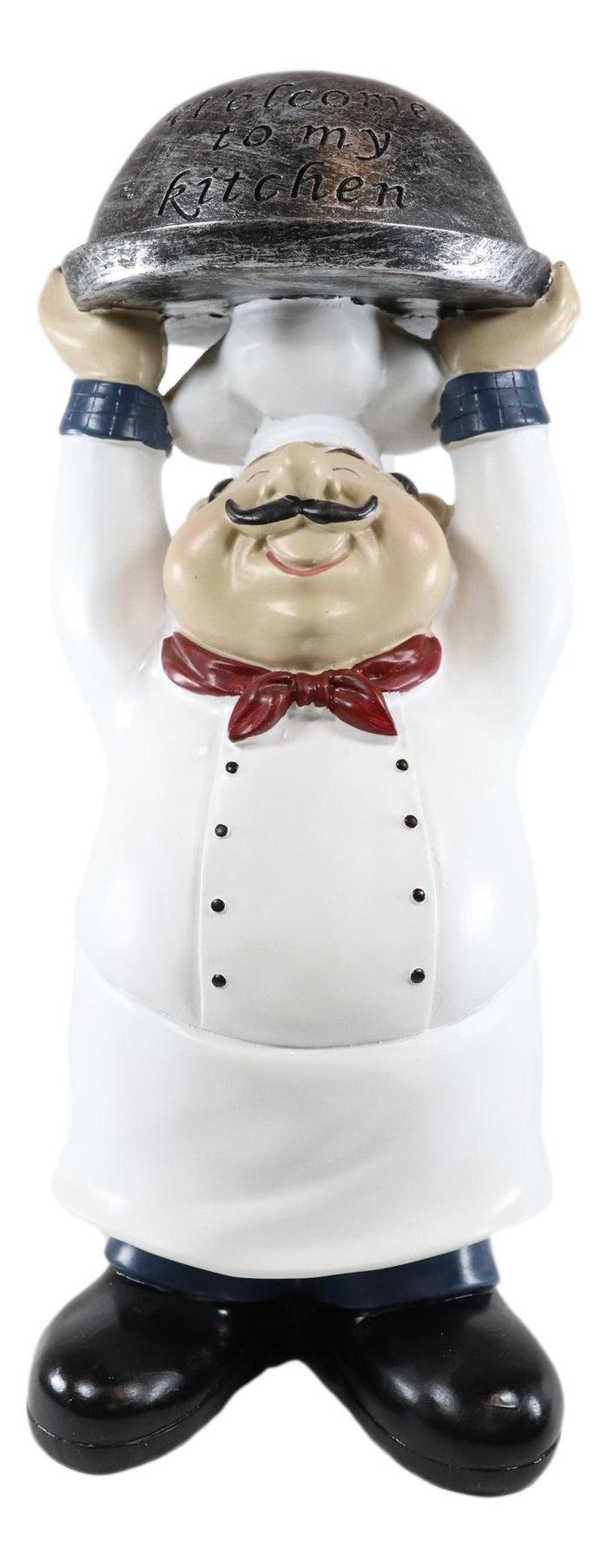 Ebros Gift Ebros Master Bistro Chef Holding Melting Dome Tray Welcome Figurine 14"Tall