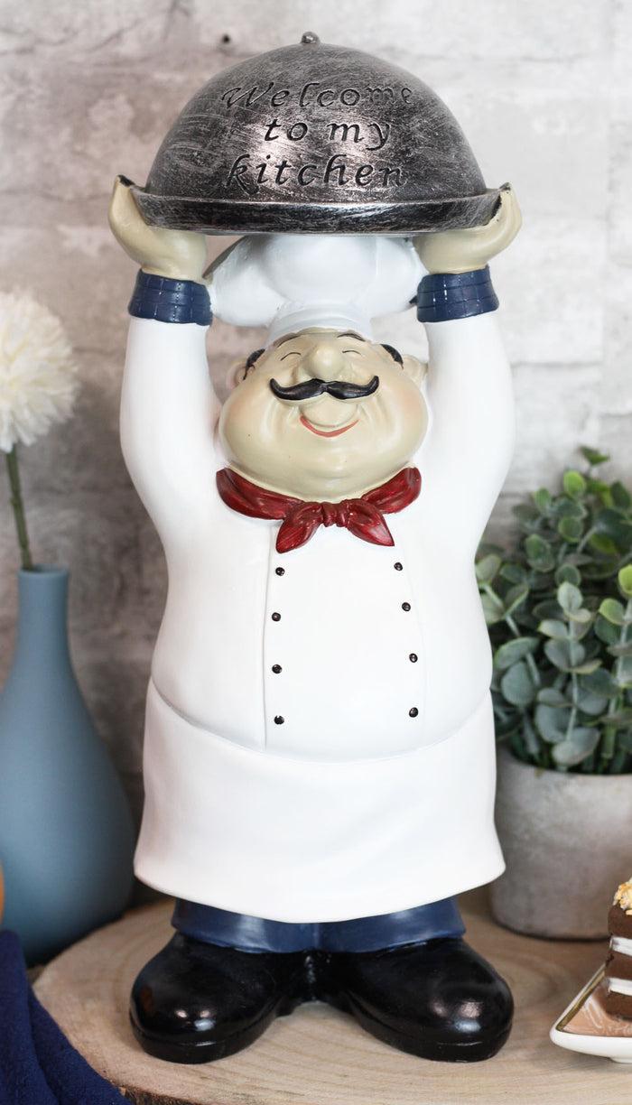 ebros gift Ebros Master Bistro Chef Holding Melting Dome Tray Welcome Figurine 14"Tall