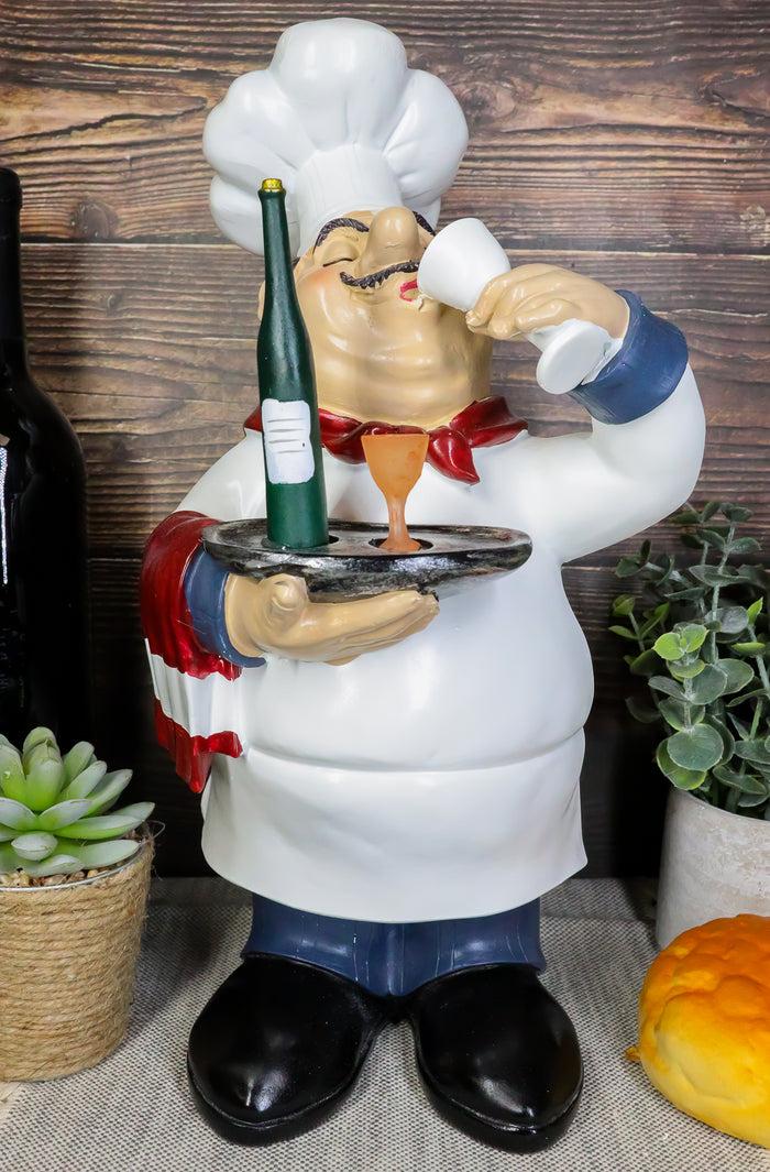 ebros gift Ebros Master Chef Pierre Wine Tasting French Bistro Statue 14"H Kitchen Decor Figurine