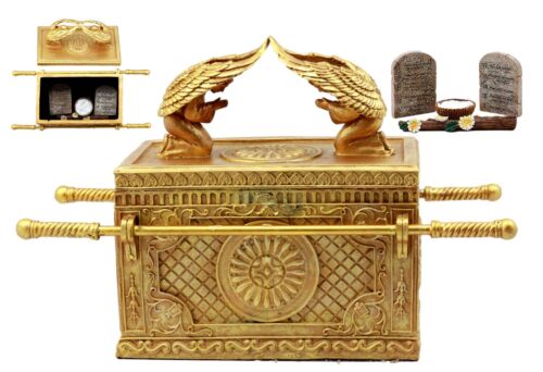 Ebros Gift Ebros Matte Gold Ark Of Covenant Model W/ Contents Decor Figurine Jewelry Box