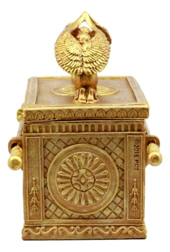 Ebros Gift Ebros Matte Gold Ark Of Covenant Model W/ Contents Decor Figurine Jewelry Box
