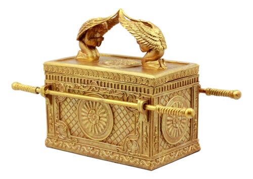 Ebros Gift Ebros Matte Gold Ark Of Covenant Model W/ Contents Decor Figurine Jewelry Box
