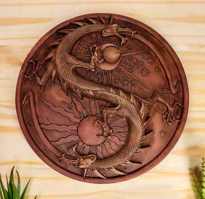 ebros gift Ebros Maxine Miller Double Dragon Alchemy in Robust Yin Yang Astrology Wall Plaque