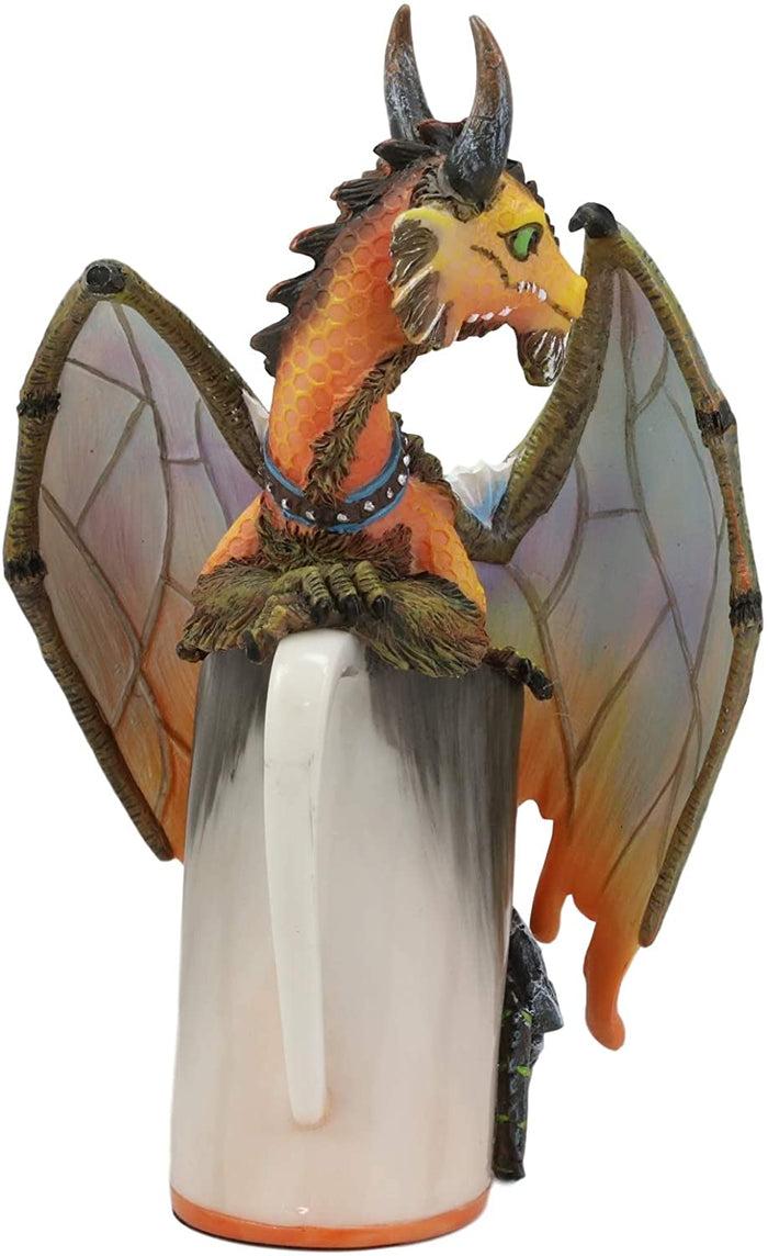 Ebros Gift Ebros Mead Viking Thor Hammer Dragon Statue 6.25" H Drinks & Dragons Collection