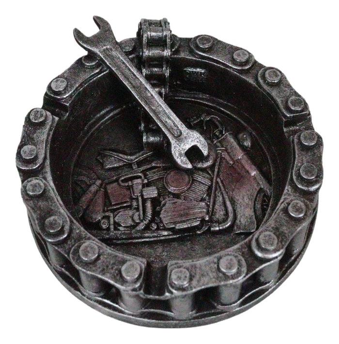 ebros gift Ebros Mechanic Biker Motorcycle Round Belt Chain With Wrench Cigaretter Ashtray