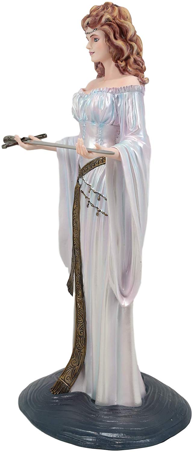 Ebros Gift Ebros Medieval Arthurian Legend Lady Of The Lake Holding Excalibur Statue 13.5 H