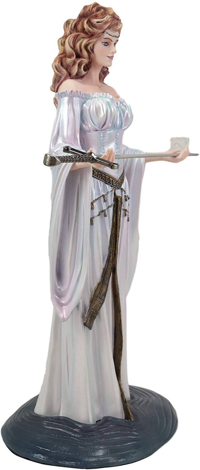 Ebros Gift Ebros Medieval Arthurian Legend Lady Of The Lake Holding Excalibur Statue 13.5 H