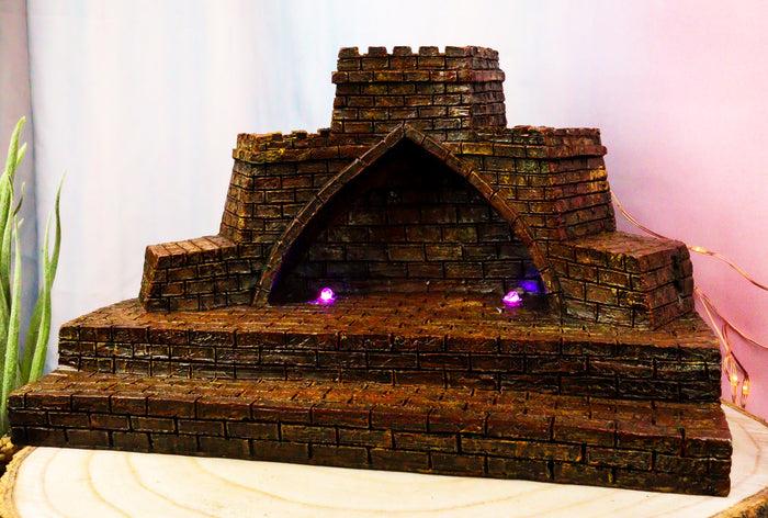 ebros gift Ebros Medieval Castle Archway Fortress LED Light Display Stand For Miniature