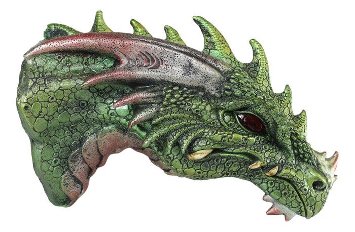 Ebros Gift Ebros Medieval Castle Dungeon Chained Green Pagoda Dragon Wall Plaque W/ LED Eyes