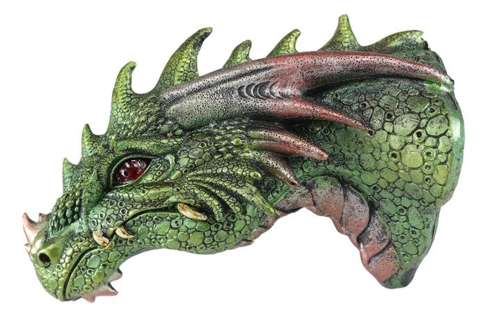 Ebros Gift Ebros Medieval Castle Dungeon Chained Green Pagoda Dragon Wall Plaque W/ LED Eyes