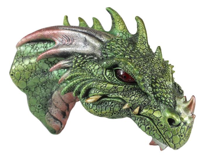Ebros Gift Ebros Medieval Castle Dungeon Chained Green Pagoda Dragon Wall Plaque W/ LED Eyes