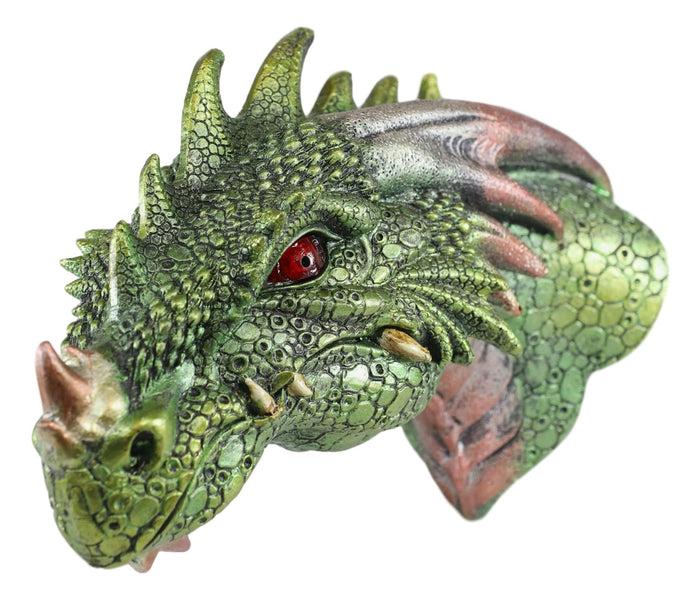 ebros gift Ebros Medieval Castle Dungeon Chained Green Pagoda Dragon Wall Plaque W/ LED Eyes