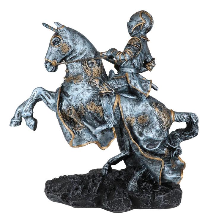 Ebros Gift Ebros Medieval Champion Knight In Suit Of Armor With Lance On Rearing Horse Figurine