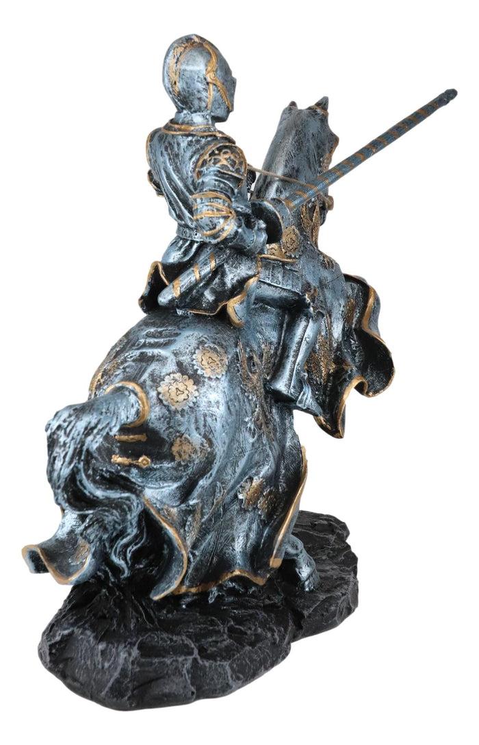 Ebros Gift Ebros Medieval Champion Knight In Suit Of Armor With Lance On Rearing Horse Figurine