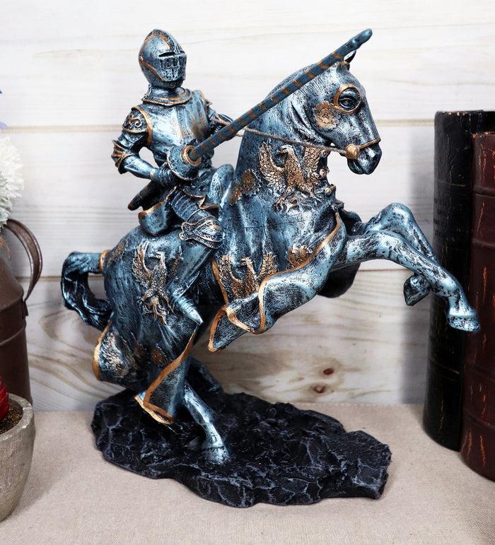 ebros gift Ebros Medieval Champion Knight In Suit Of Armor With Lance On Rearing Horse Figurine