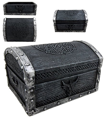 Ebros Gift Ebros Medieval Fantasy Celtic Crucible Crest Dragon Decorative Box Figurine 4.75" Long