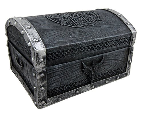 Ebros Gift Ebros Medieval Fantasy Celtic Crucible Crest Dragon Decorative Box Figurine 4.75" Long