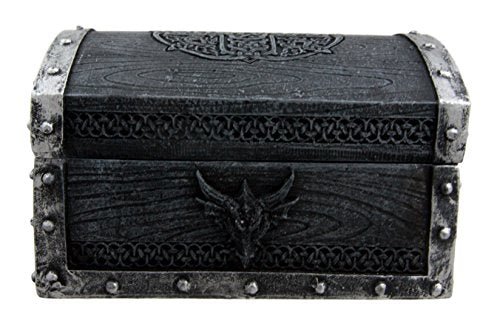 Ebros Gift Ebros Medieval Fantasy Celtic Crucible Crest Dragon Decorative Box Figurine 4.75" Long