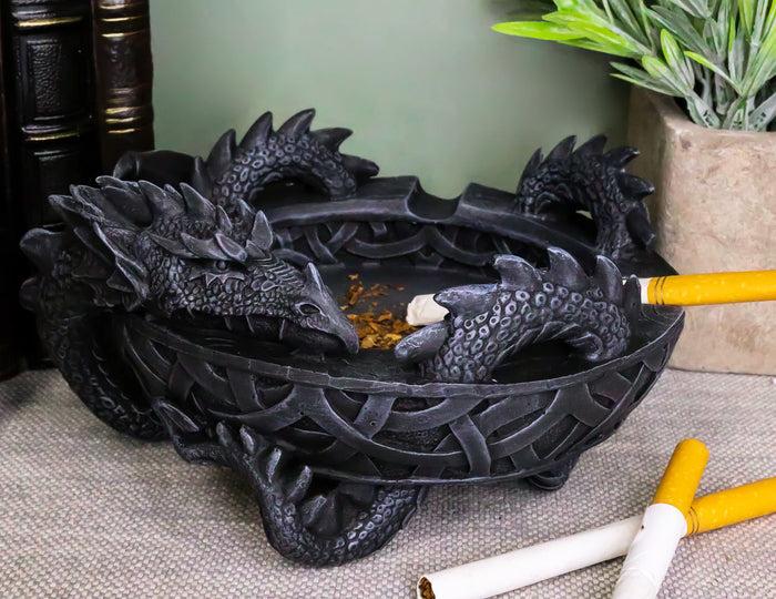 ebros gift Ebros Medieval Fantasy Celtic Gerwolf Sleeping Dragon Round Cigarette Ashtray 5.75" L