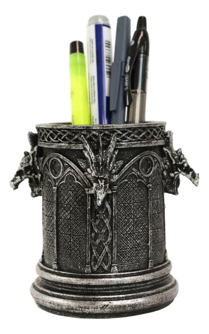 Ebros Gift Ebros Medieval Fantasy Celtic Knotwork Dragon Monument Stationery Holder Statue