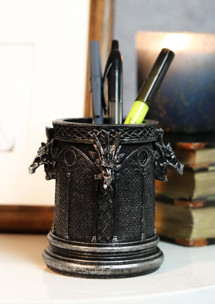 ebros gift Ebros Medieval Fantasy Celtic Knotwork Dragon Monument Stationery Holder Statue