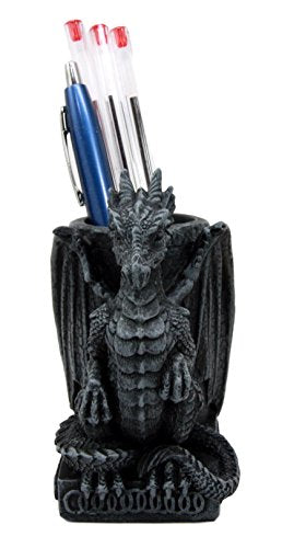 Ebros Gift Ebros Medieval Fantasy Dragon Stationery Office Desktop Pen Pencil Holder 4.75"H