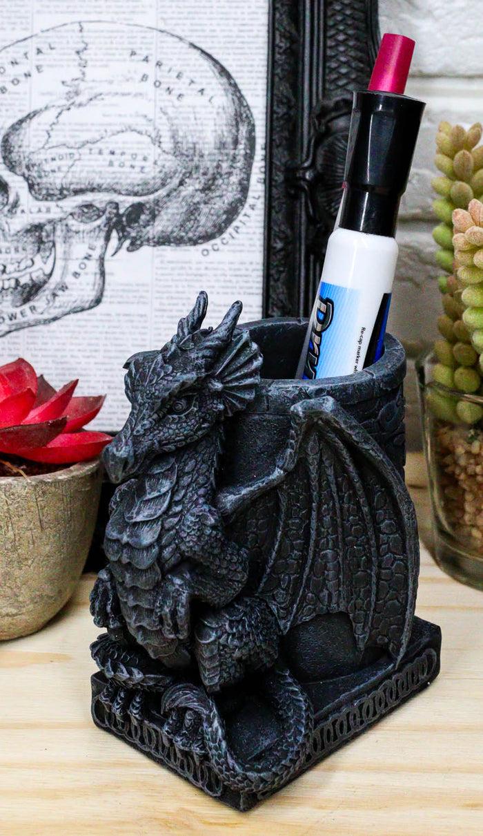 ebros gift Ebros Medieval Fantasy Dragon Stationery Office Desktop Pen Pencil Holder 4.75"H