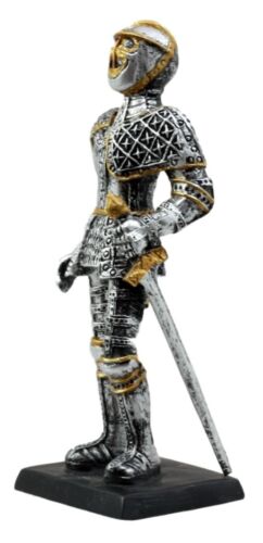 Ebros Gift Ebros Medieval French Knight Dollhouse Miniature Figurine 4"H Suit Of Armor Swordsman