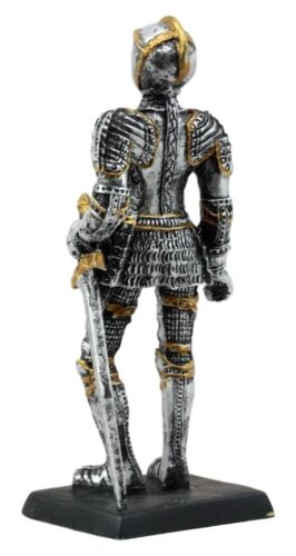 Ebros Gift Ebros Medieval French Knight Dollhouse Miniature Figurine 4"H Suit Of Armor Swordsman