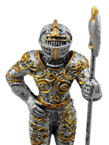 Ebros Gift Ebros Medieval Halberdier Knight Dollhouse Miniature Figurine 4"H Suit Of Armor Axeman