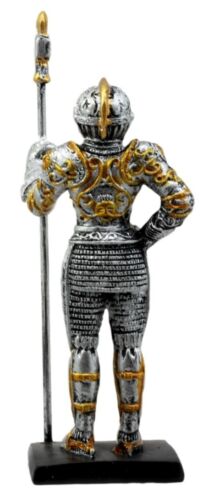 Ebros Gift Ebros Medieval Halberdier Knight Dollhouse Miniature Figurine 4"H Suit Of Armor Axeman