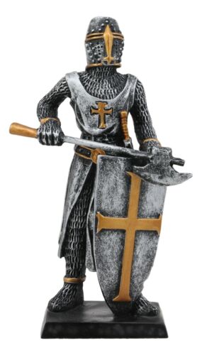 Ebros Gift Ebros Medieval Knight Crusader Axeman Dollhouse Miniature Figurine 4" H Suit Of Armor