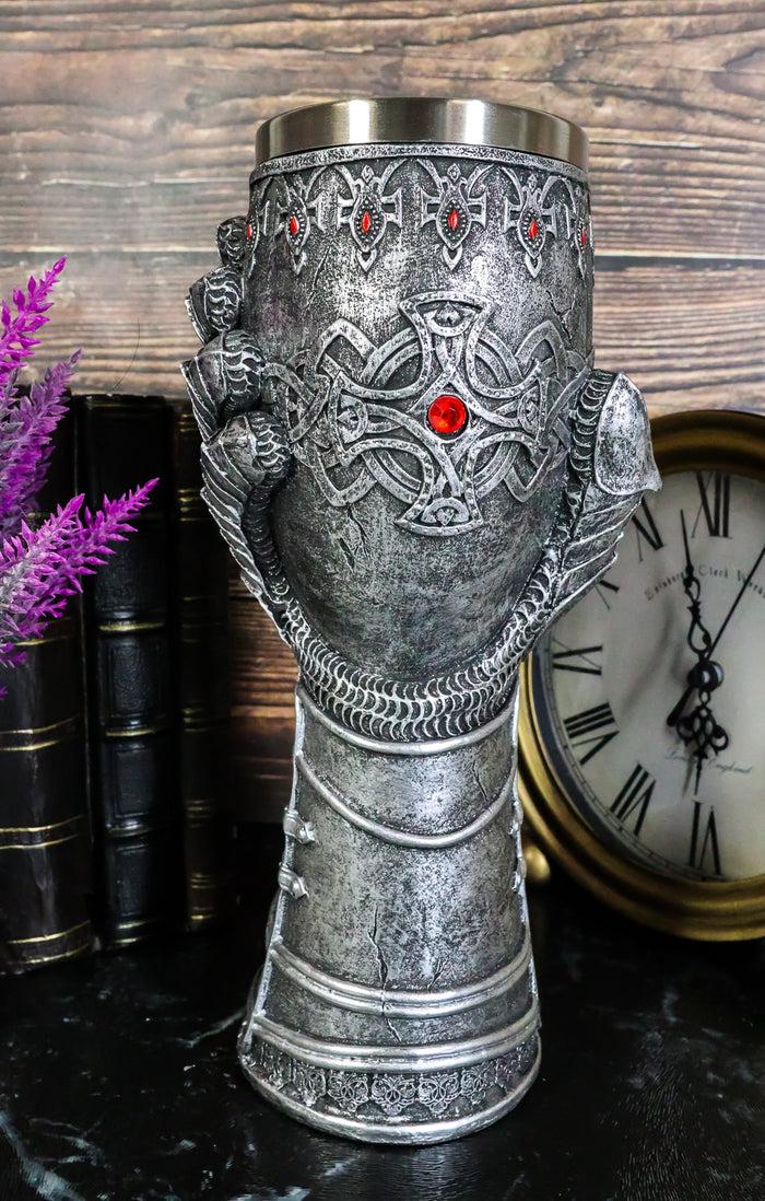 ebros gift Ebros Medieval Knight Of Chivalry Gauntlet 9.5"H 8oz Wine Drink Goblet Chalice Cup