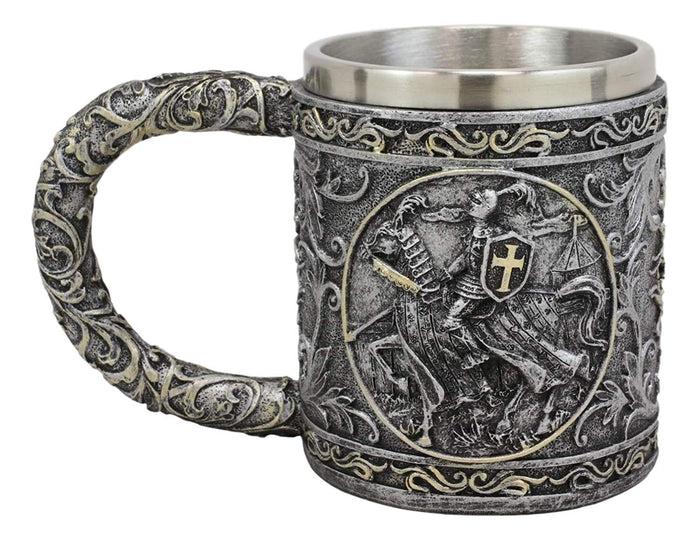 Ebros Gift Ebros Medieval Knight Of The Cross Charging On Cavalry Horse Coffee Mug 14 Ounce