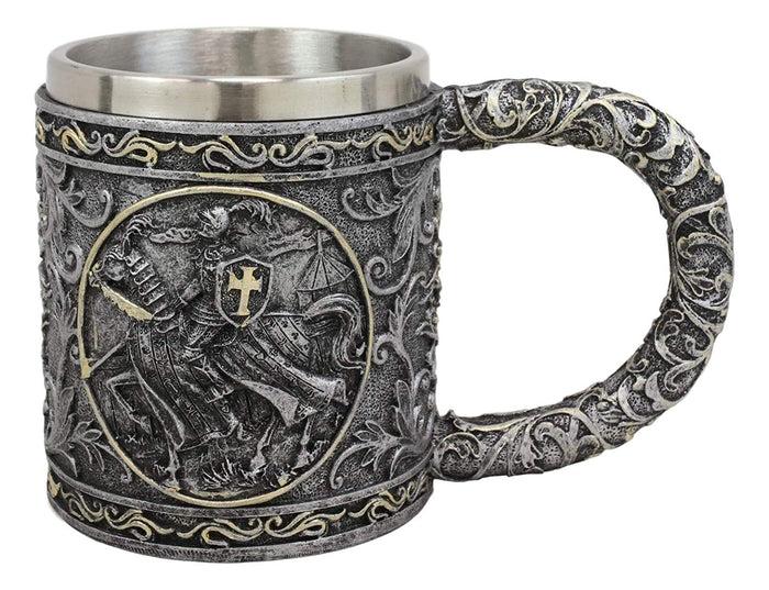 Ebros Gift Ebros Medieval Knight Of The Cross Charging On Cavalry Horse Coffee Mug 14 Ounce