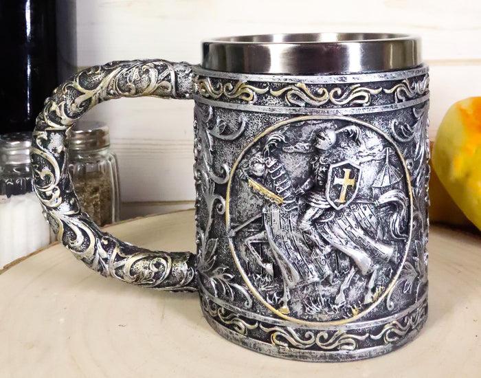 ebros gift Ebros Medieval Knight Of The Cross Charging On Cavalry Horse Coffee Mug 14 Ounce