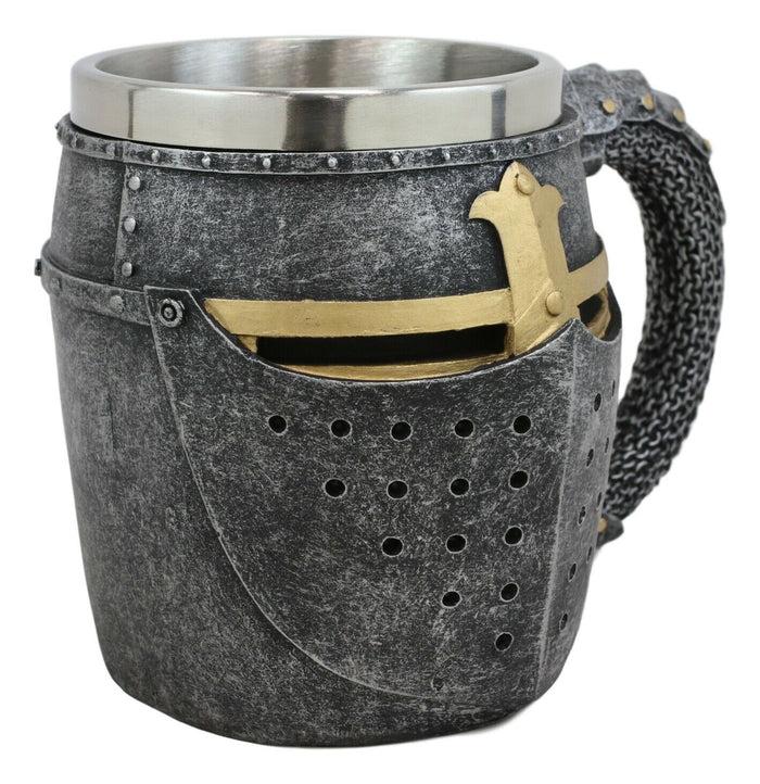 Ebros Gift Ebros Medieval Knight Of The Cross Suit Of Armor Helm Drinkware Mug Cup 6.5"L