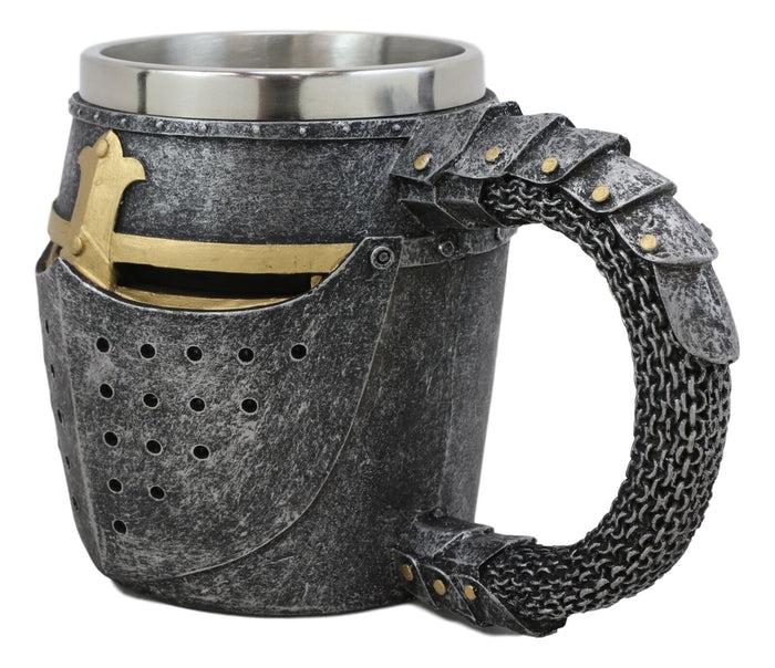 Ebros Gift Ebros Medieval Knight Of The Cross Suit Of Armor Helm Drinkware Mug Cup 6.5"L